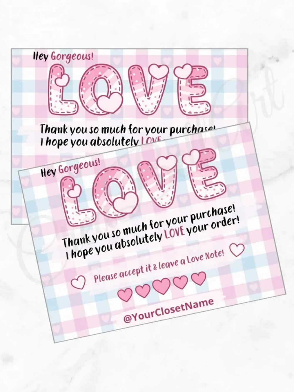 100 Personalized Love Thank You Cards Small Business, 4×3 in